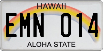 HI license plate EMN014