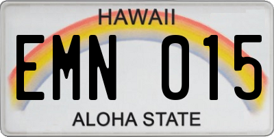 HI license plate EMN015