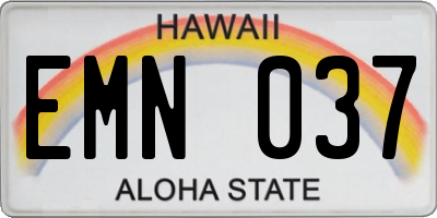 HI license plate EMN037