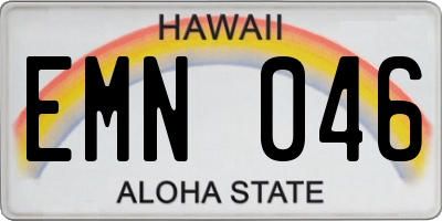 HI license plate EMN046