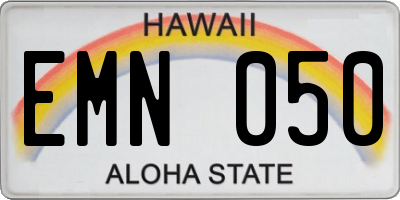 HI license plate EMN050