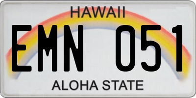 HI license plate EMN051