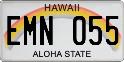 HI license plate EMN055