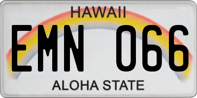 HI license plate EMN066