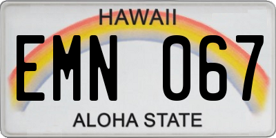 HI license plate EMN067