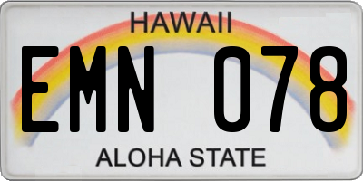 HI license plate EMN078