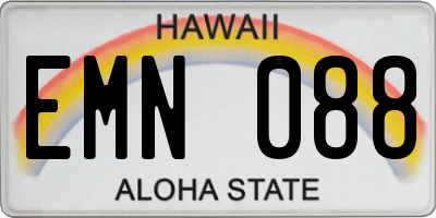 HI license plate EMN088