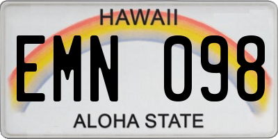 HI license plate EMN098