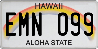 HI license plate EMN099