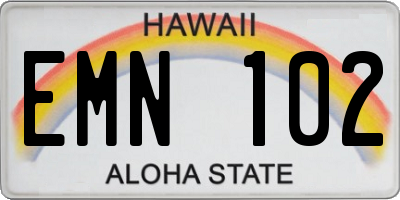 HI license plate EMN102