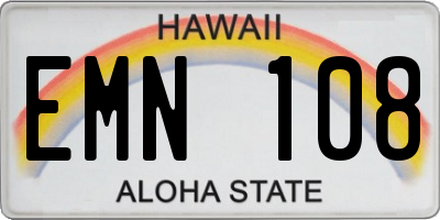 HI license plate EMN108