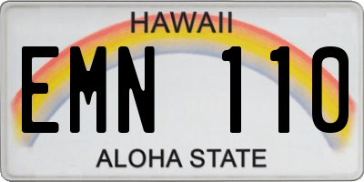 HI license plate EMN110