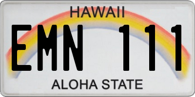 HI license plate EMN111