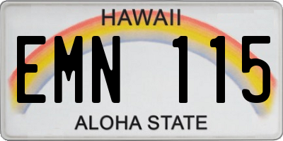 HI license plate EMN115
