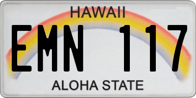 HI license plate EMN117