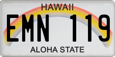 HI license plate EMN119