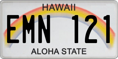 HI license plate EMN121