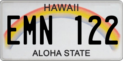 HI license plate EMN122