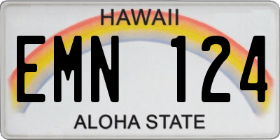 HI license plate EMN124