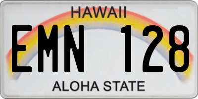 HI license plate EMN128