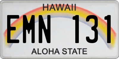 HI license plate EMN131