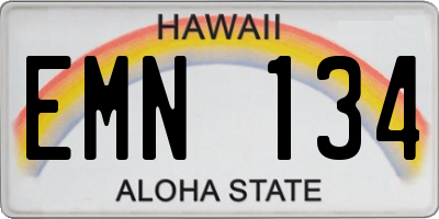 HI license plate EMN134