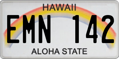 HI license plate EMN142