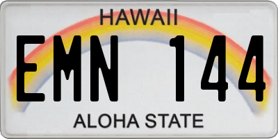 HI license plate EMN144