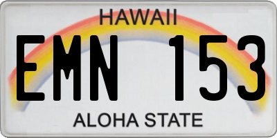 HI license plate EMN153