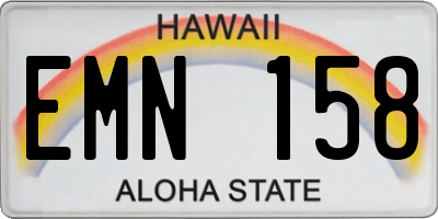 HI license plate EMN158