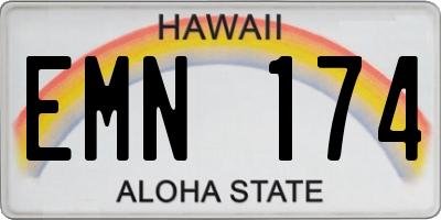 HI license plate EMN174