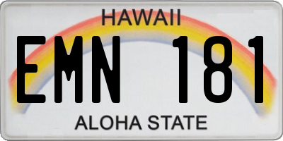 HI license plate EMN181