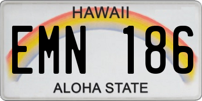 HI license plate EMN186