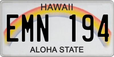 HI license plate EMN194