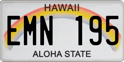 HI license plate EMN195
