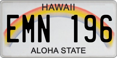 HI license plate EMN196