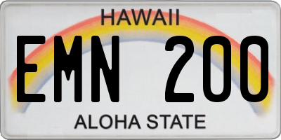 HI license plate EMN200
