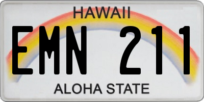 HI license plate EMN211