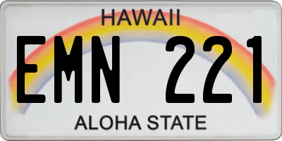 HI license plate EMN221