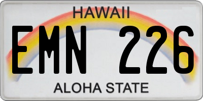 HI license plate EMN226