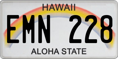 HI license plate EMN228