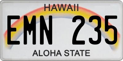 HI license plate EMN235