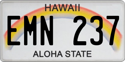 HI license plate EMN237