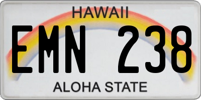HI license plate EMN238