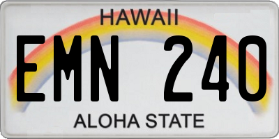 HI license plate EMN240