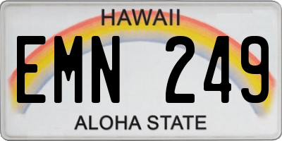 HI license plate EMN249