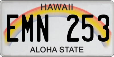 HI license plate EMN253