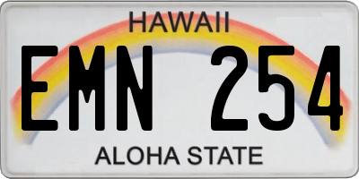 HI license plate EMN254