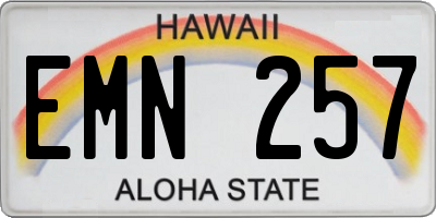 HI license plate EMN257