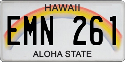 HI license plate EMN261
